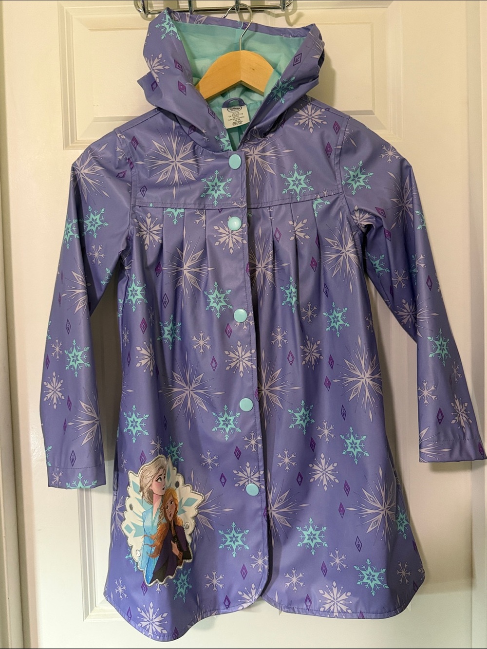 ❄️ Disney Frozen Princess Purple & Teal Hooded Raincoat